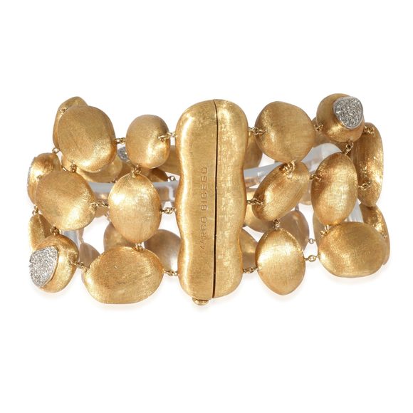 Marco Bicego 3 Strand Diamond Bracelet in 18k Yellow Gold 1.50 CTW - Picture 2 of 3